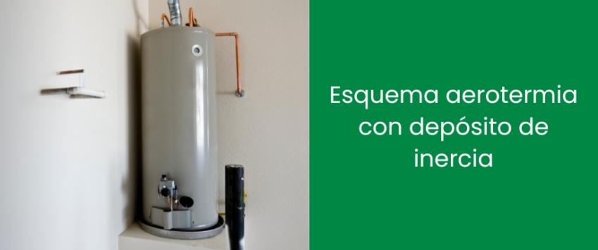 Esquema aerotermia con depósito de inercia