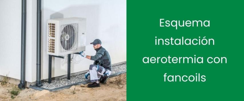 Esquema instalación aerotermia con fancoils