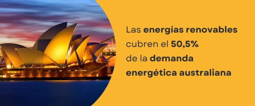 Las energías renovables cubren el 50,5% de la demanda energética australiana