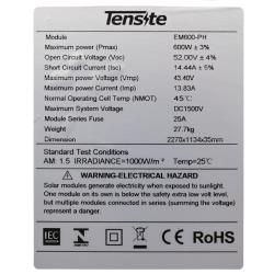 Placa Solar 600W Monocristalina Tensite 30mm