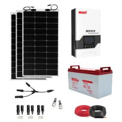 Paneles Solares Flexibles 500W con Batería Gel 150Ah