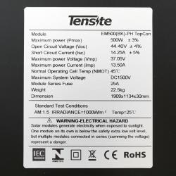 Pack 3 unidades de Placa Solar 500W Tensite Full Black TOPCon N-Type