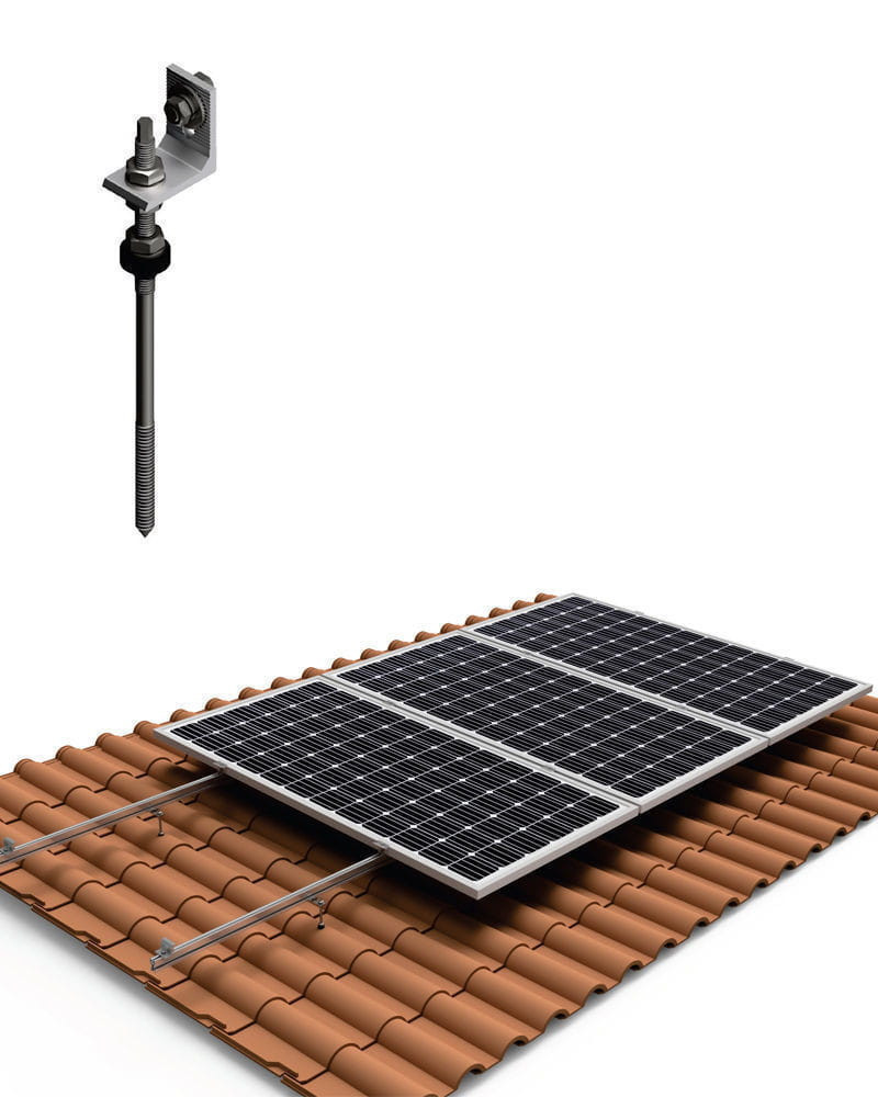 Estructura Cubierta Tejas 4 Paneles Solares con varilla 01V