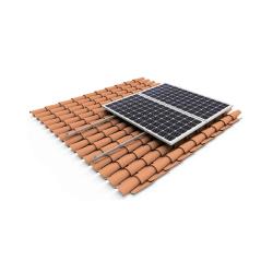 Estructura Cubierta Tejas 2 Paneles Solares con salvatejas 02.3V2