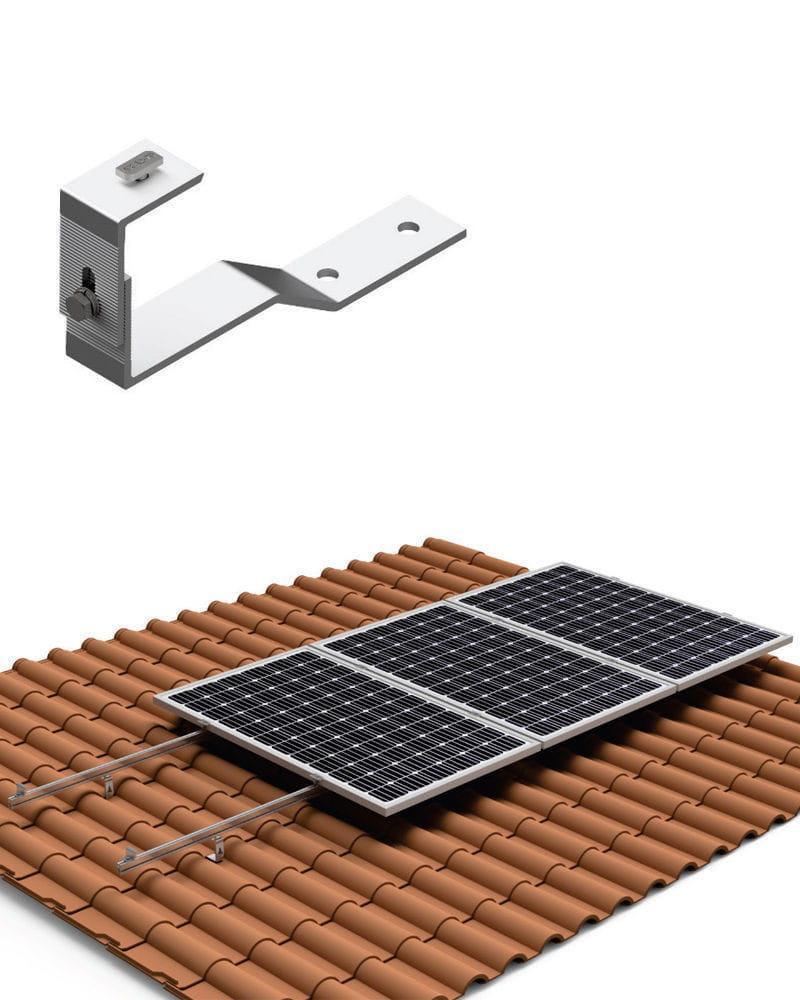 Estructura Cubierta Tejas 5 Paneles Solares con salvatejas 02V