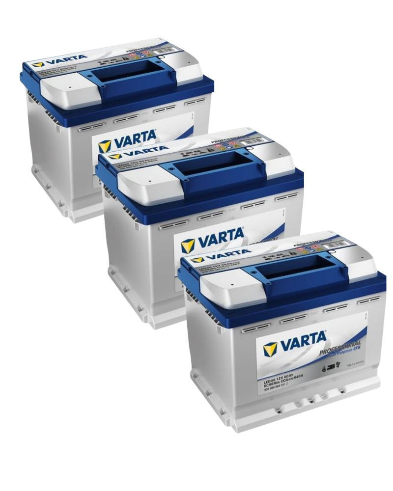 Pack 3 uds. de Batería EFB Coche Start Stop 12V 52Ah VARTA