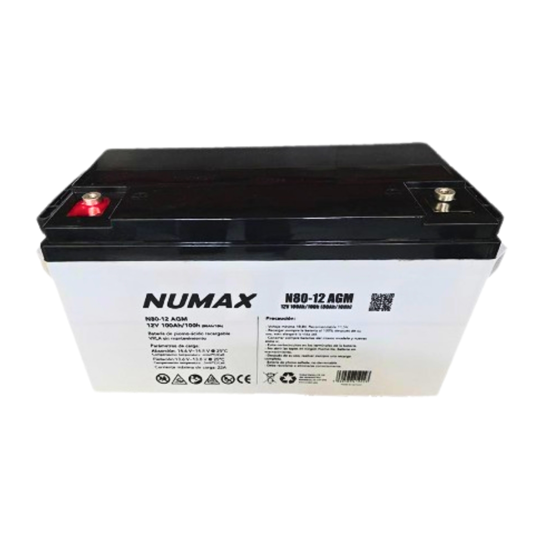 Batería Solar AGM 100Ah 12V N80-12 Numax