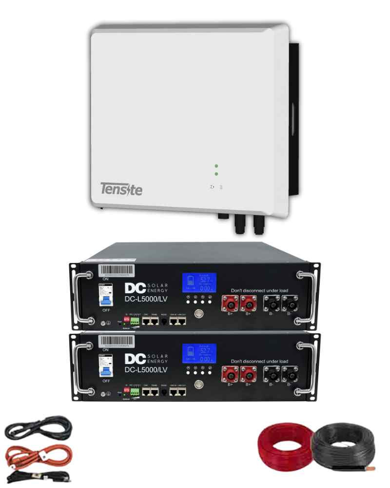 Kit SAI UPS con inversor híbrido 3kW Tensite y 2 ud batería 48V DC Solar Energy