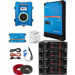 Kit SAI UPS Victron 5000VA con 20kWh de Litio y Cargador Coche Eléctrico