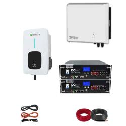 Kit para Cargador Coche Eléctrico con Inversor Híbrido 3kW Tensite y 2 ud batería 48V DC Solar Energy