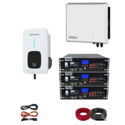 Kit para Cargador Coche Eléctrico con Inversor Híbrido 3kW Tensite y 3 ud batería 48V DC Solar Energy