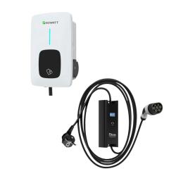 Pack Cargadores Coches Eléctricos Growatt THOR 03AS-S 3.6kW con Cargador Portátil 3,7kW Ohme GO
