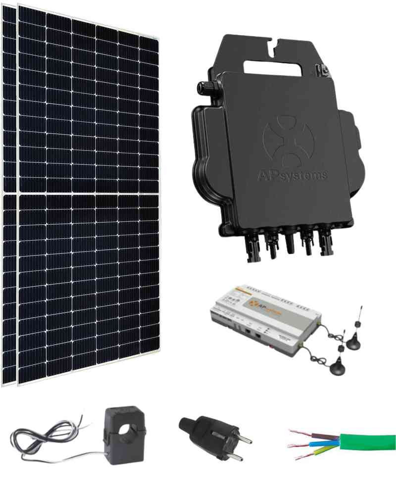 Kit Paneles Solares Balcón 900W con Microinversor 880W y monitorización incluida