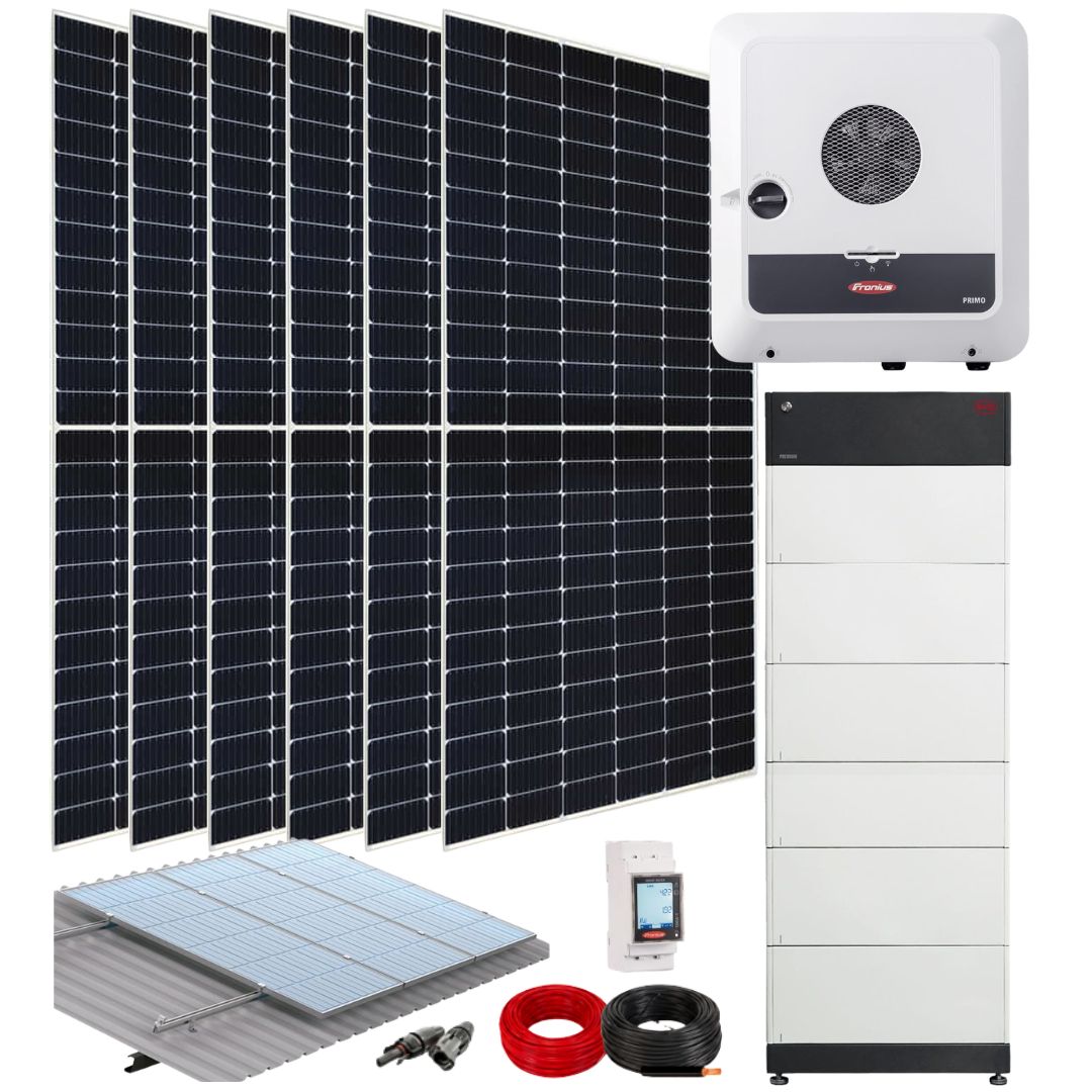 Kit Placas Solares con Batería 3,6 kW con Inversor Monofásico y Baterías BYD 16,6 kWh