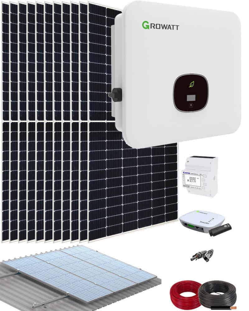 Kit Solar Autoconsumo Fotovoltaico Trifásico 5000W 26000Whdia Growatt