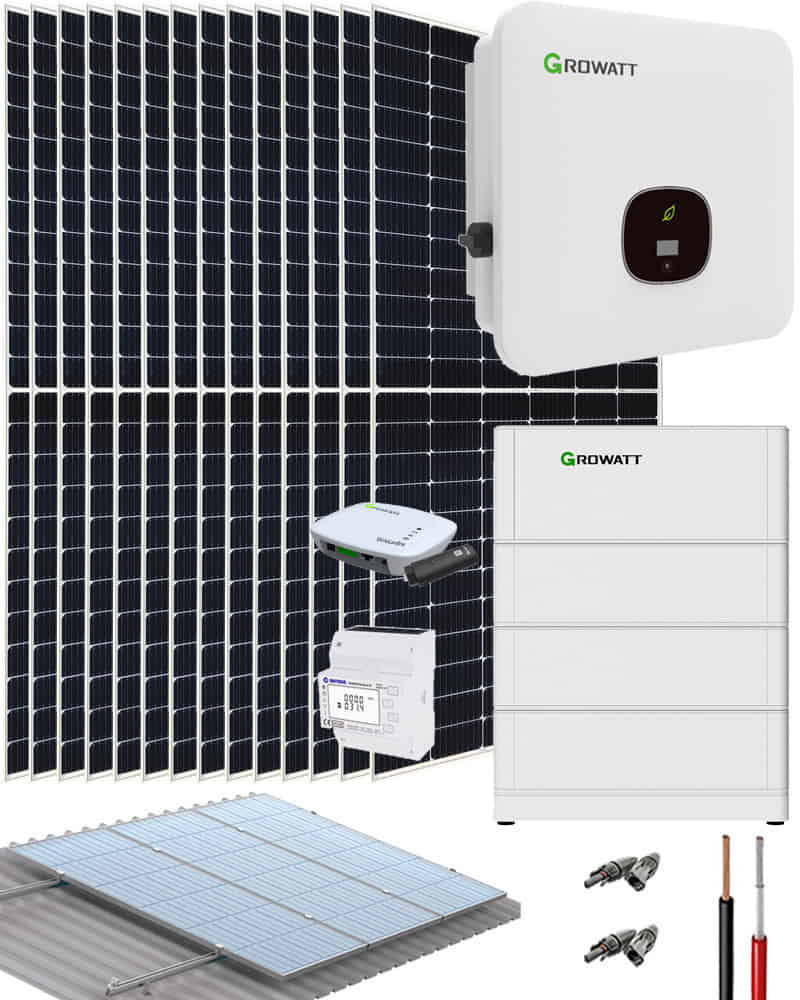 Kit Híbrido Trifásico 6000W 30000Whdia Growatt