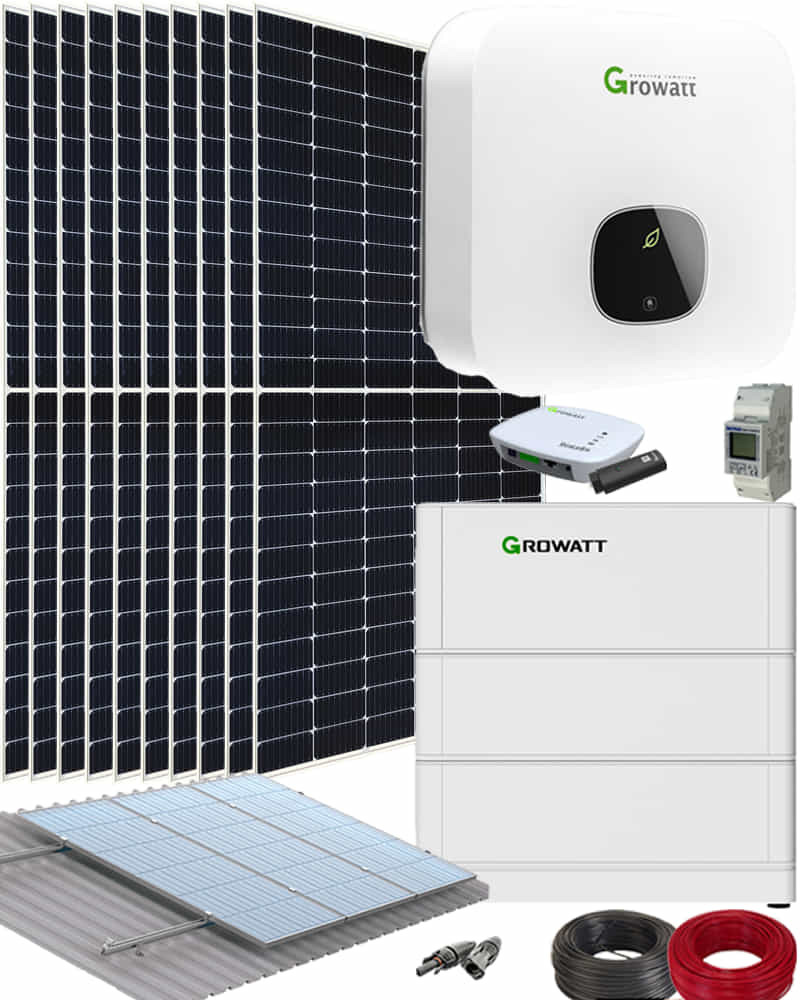 Kit Solar Baterías 6000W 30kWhdia Growatt