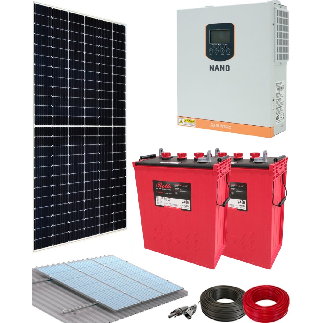Kit Panel Solar Vivienda Aislada 1000W 12V 2500Whdia