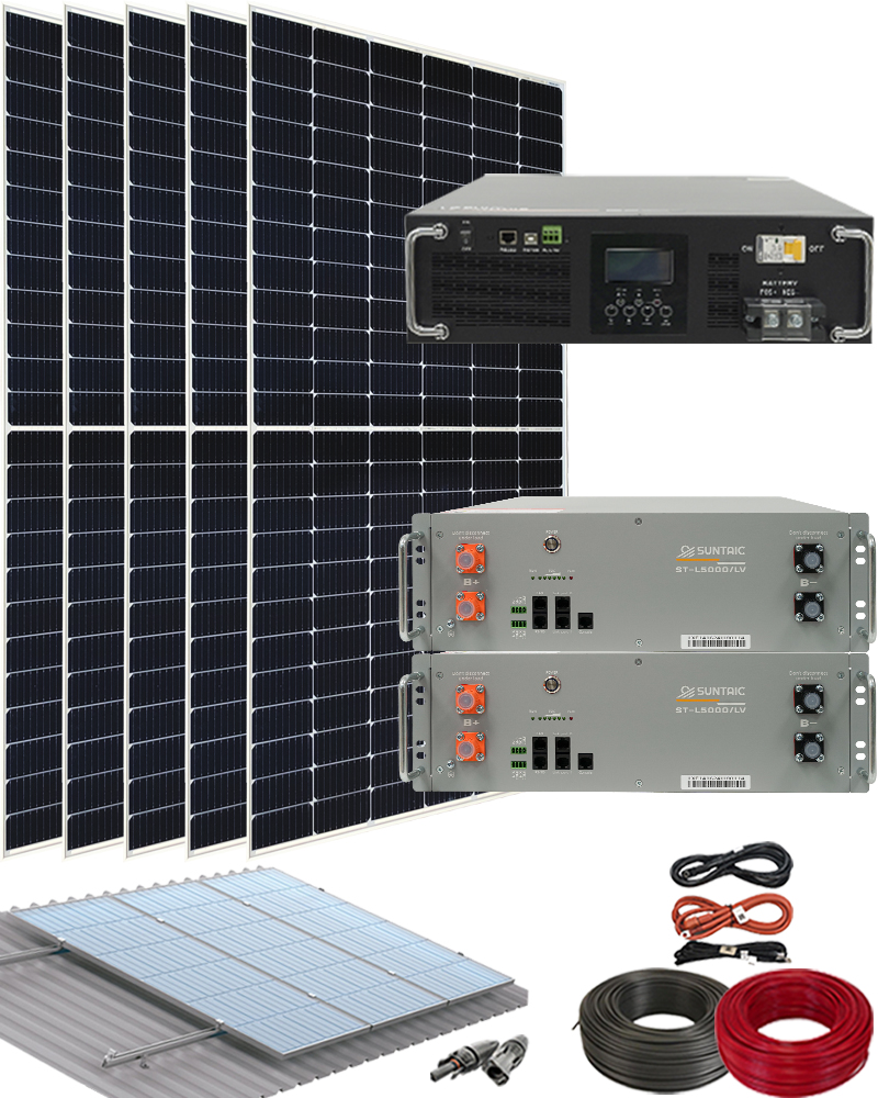 Kit Solar Aislada para Instalar Placas Solares 5500W con Baterías Litio Suntaic 5kWh