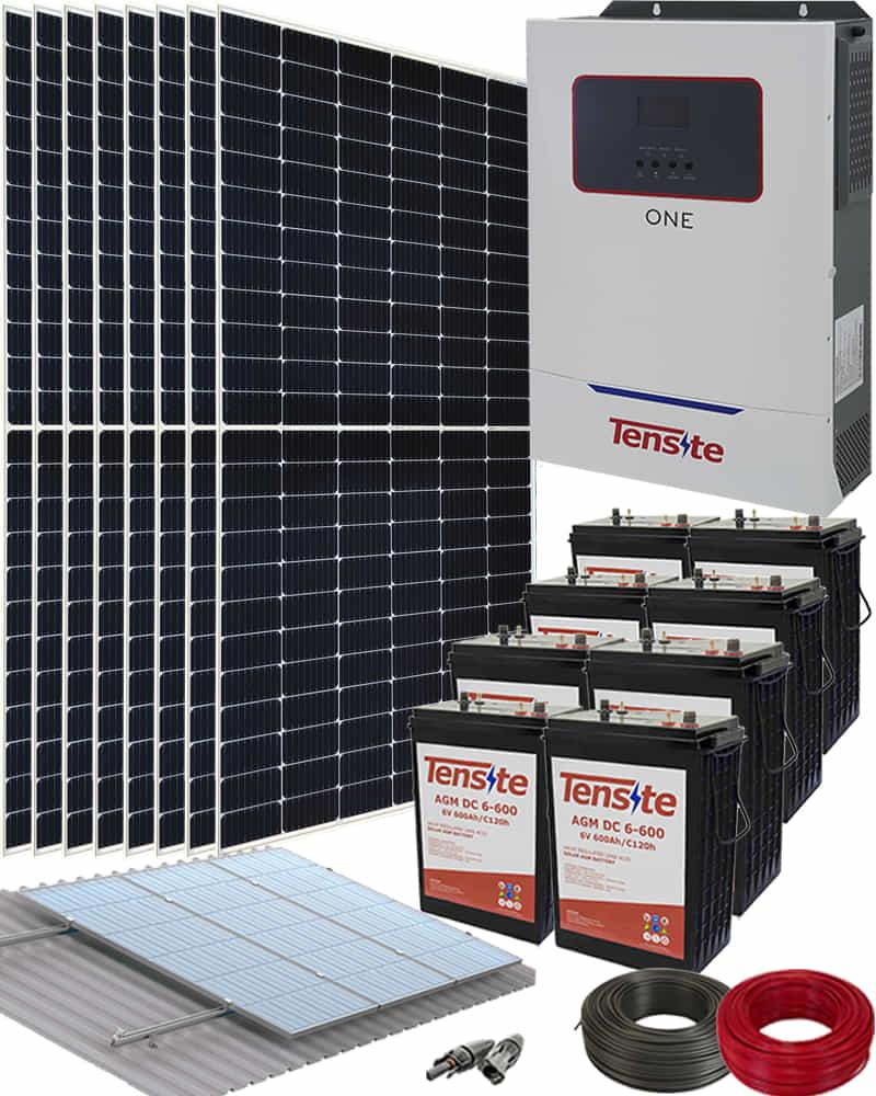 Kit Solar Vivienda Aislada 5000W 48V 18500Whdia
