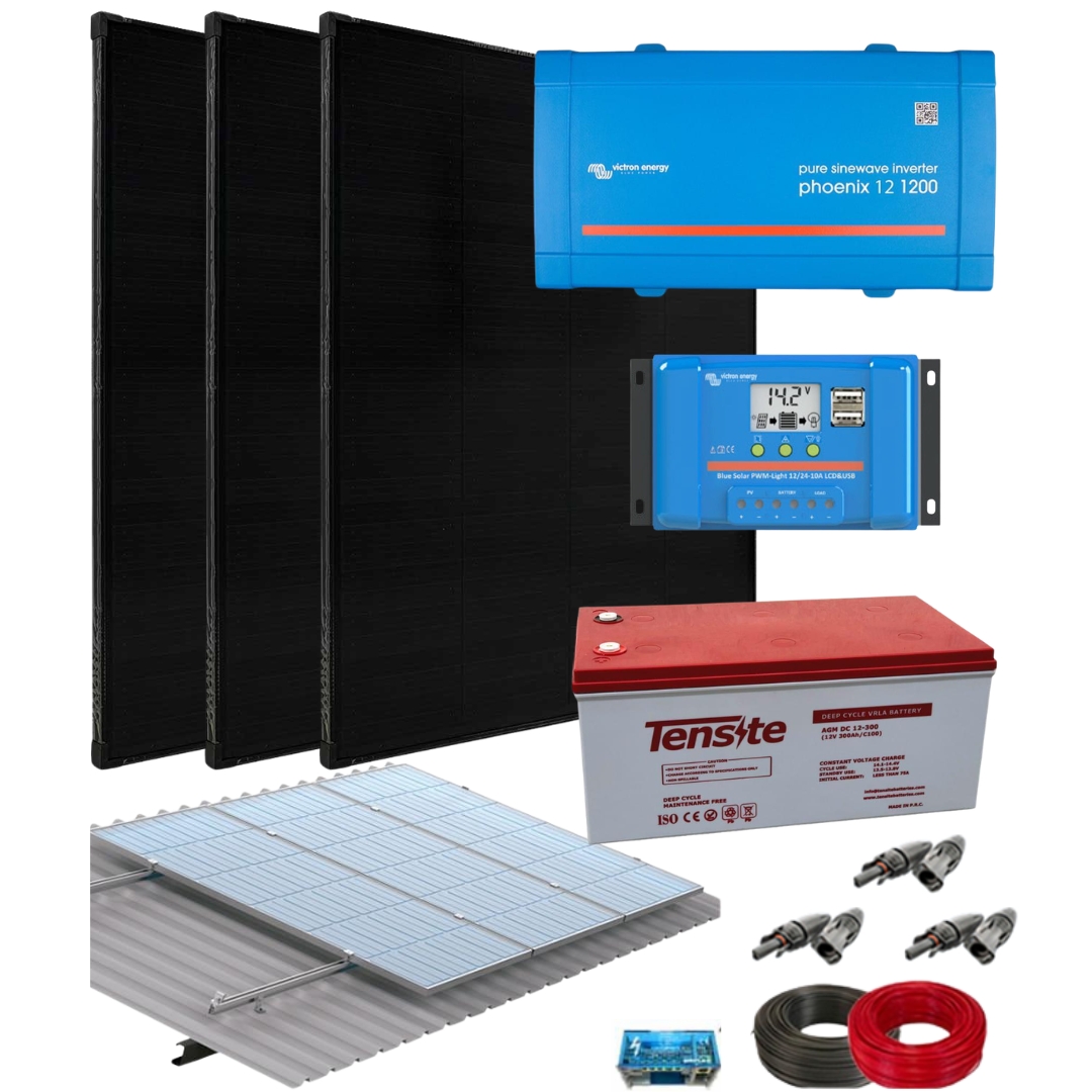 Kit Solar Fotovoltaico 1200W 12V 3000Whdia