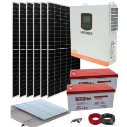 Kit Solar Aislada 3600W 24V con Baterías GEL 250Ah