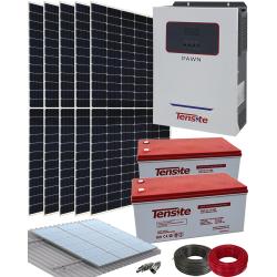 Kit Solar Aislada 3600W 24V Tensite Pawn con Baterías GEL 250Ah
