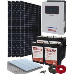 Kit Solar Aislada para Instalación Placas Solares 3000W 24V 9000Whdia con batería AGM