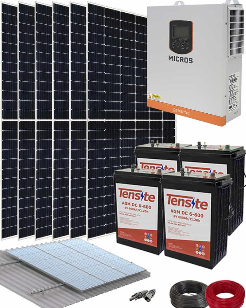 Kit Solar para Casa de Campo Aislada 3500W 24V 5000kWhaño