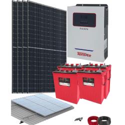 Kit Solar Vivienda Aislada 3000W 24V 6400Whdia