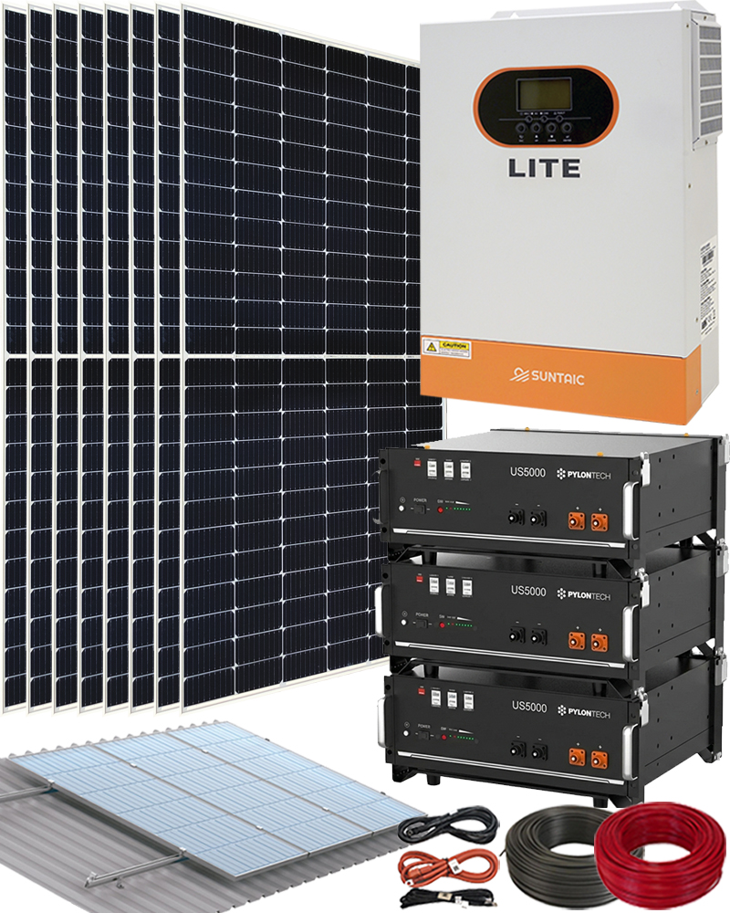 Kit Solar Vivienda Permanente 5000W 48V 18500Whdia