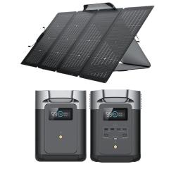 Kit Placa Solar Aislada 400W Ecoflow con Estación Energía 2400W 2048Wh y Batería Extra 1204Wh