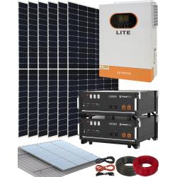 Kit Solar Aislada con Instalación Placas Solares para casa de Campo 5000W 48V con Batería de Litio US5000
