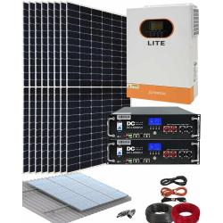 Kit Solar Aislada con Instalación Placas Solares en Casa de Campo 5000W 48V DC Litio