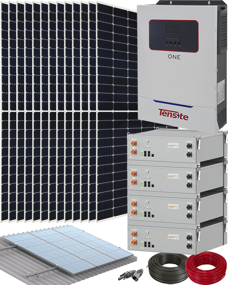 Kit Solar Vivienda Aislada 5500W 48V con Batería de Litio Suntaic para uso constante