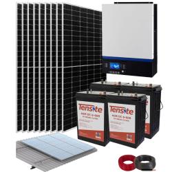 Kit Solar Vivienda Permanente 24V 3600W AGM 22kWh/dia