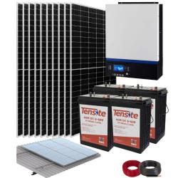 Kit Placa Solar para Instalación Paneles Solares 3600W con Batería AGM 600Ah
