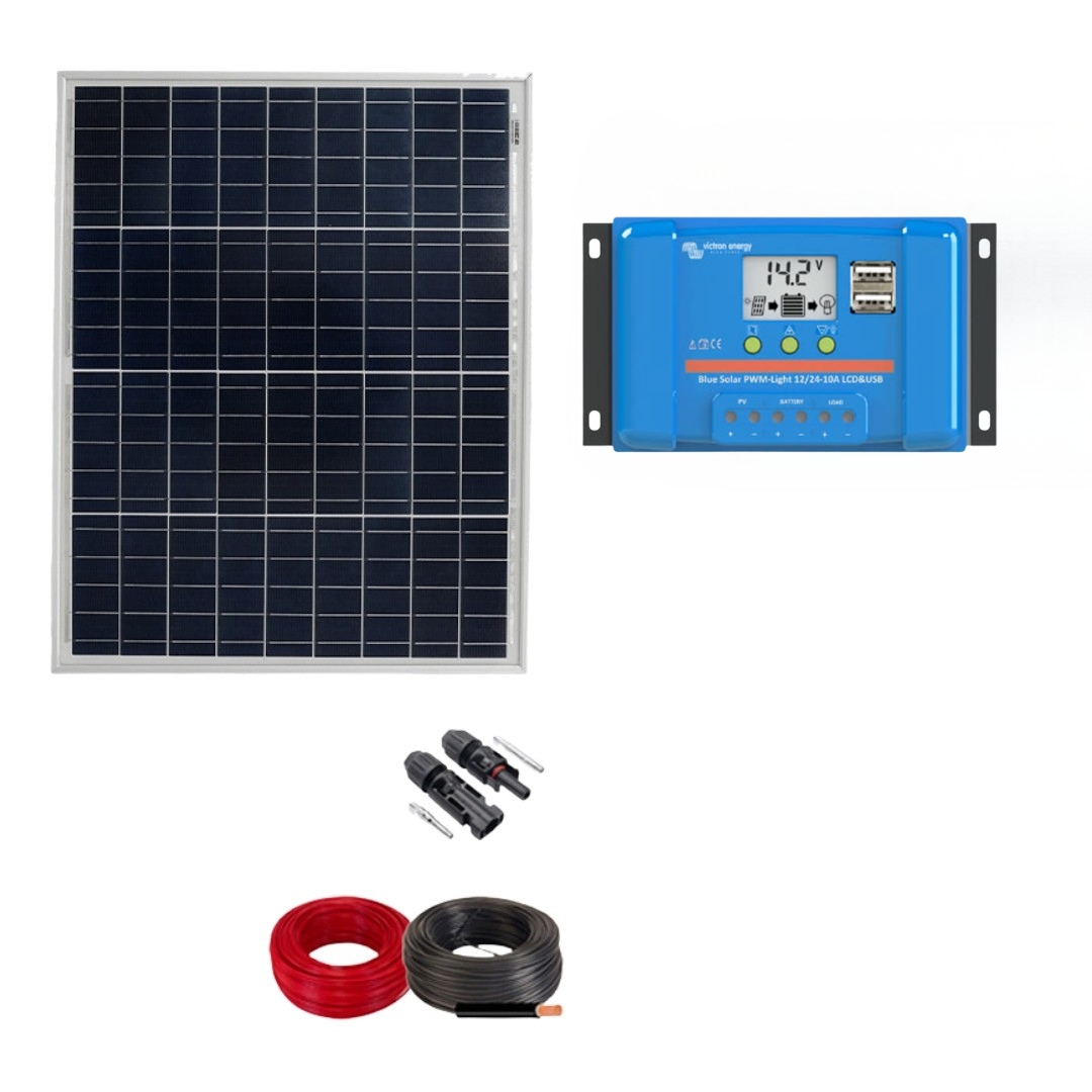Kit Panel Solar Portátil Básico 50W Autoinstalable