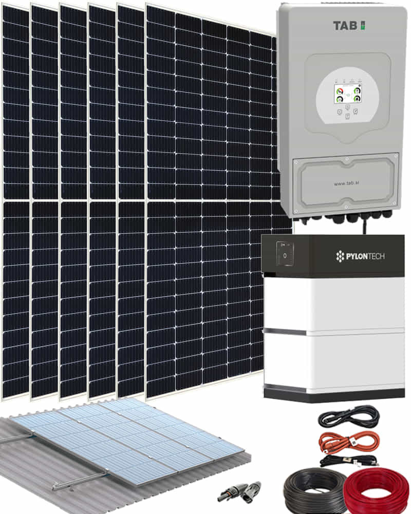 Kit Solar Aislada 3600W 48V con batería Pylontech