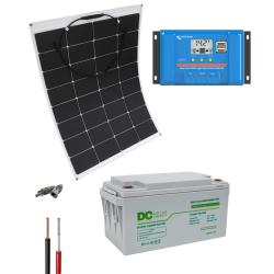 Kit Placa Solar Flexible Camper 12V con batería DC Solar 500Whdia