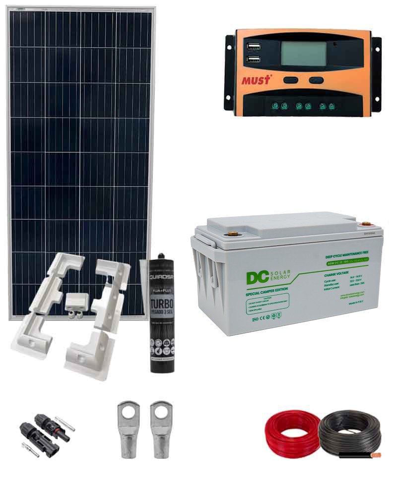 Kit Instalación Placa Solar Camper 160W con batería DC Solar