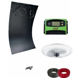 Pack de Ventilador Solar Techo sin Aspas 18,5W con Sistema 200W con Regulador 750Whdia