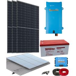 Kit Placas Solares para Casa Campo 1300W 12V 4000Whdia con batería GEL