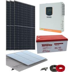 Kit Panel Solar 1500W 12V 6000Whdia con cargador y batería GEL