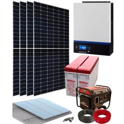 Kit Solar Instalacion Aislada 3000W 24V 6000Whdia con Generador Genergy