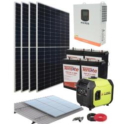 Kit Solar Instalacion Aislada 3000W 24V 6000Whdia con generador Pramac