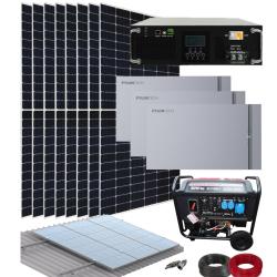 Kit Solar Vivienda Permanente Aislada 5000W 48V 18500Whdia con generador