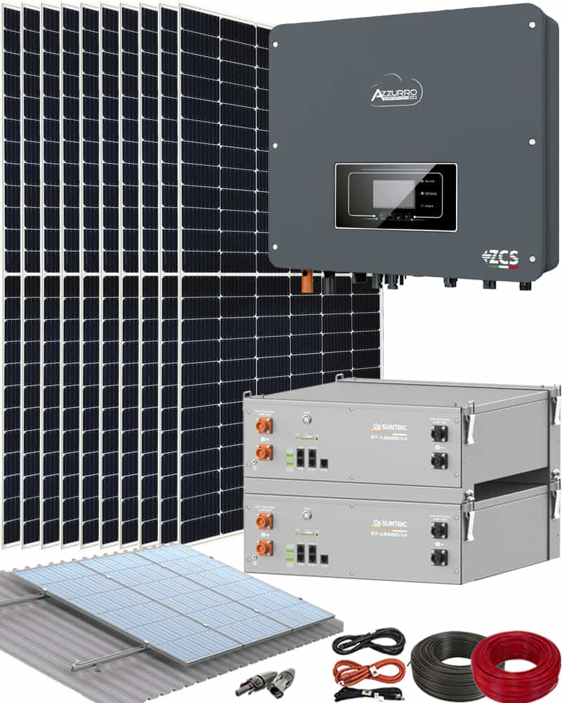 Kit Autoconsumo Solar Azzurro 5000W con batería de litio de 10kWh