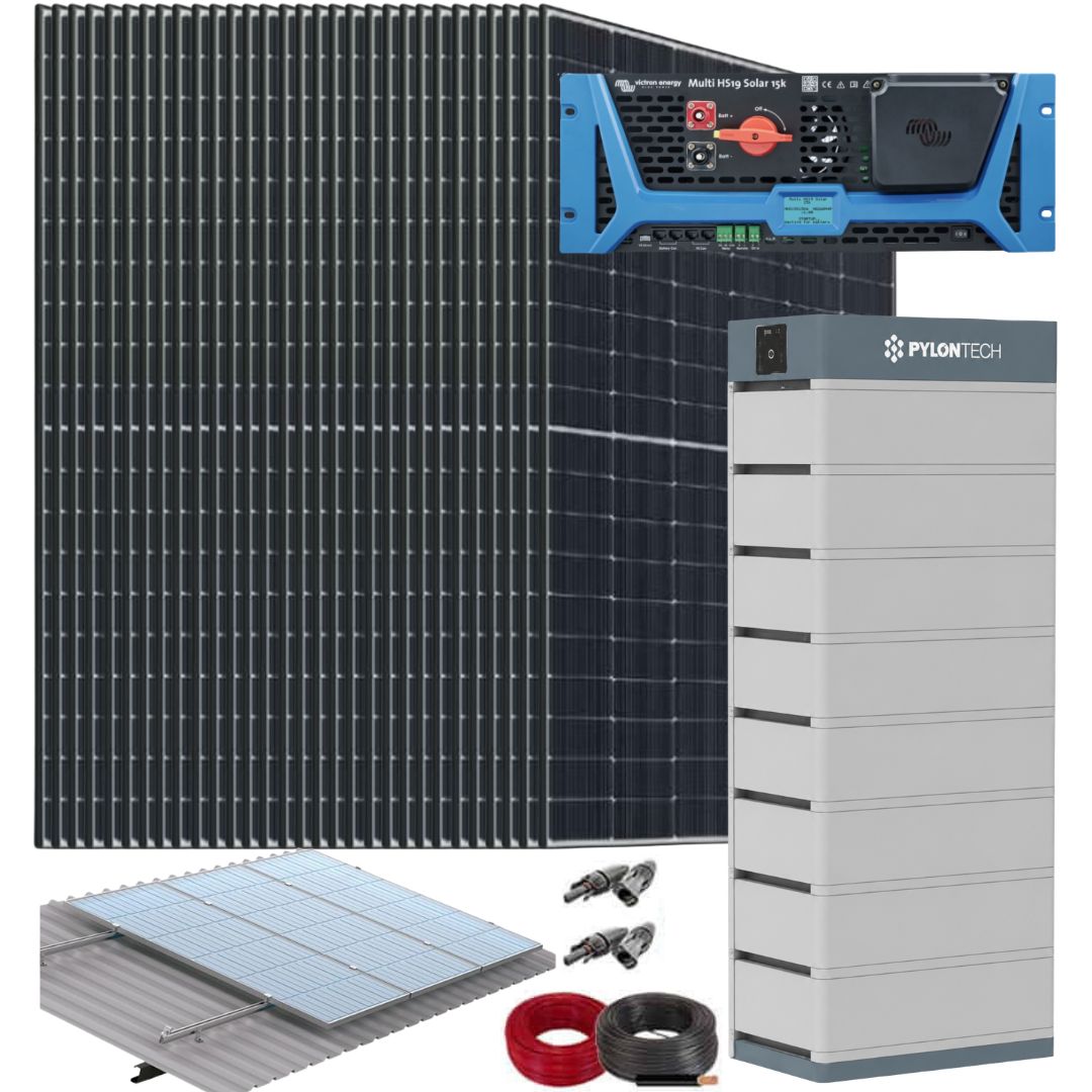 Kit Solar Aislada 15kW 48V con baterías de litio Pylontech Force-H3 41kWh