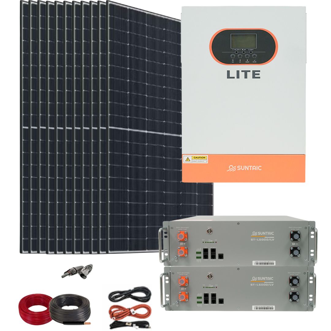 Kit Solar Aislada Suntaic 6200W con Baterías de Litio DC 10kWh (sin estructura)
